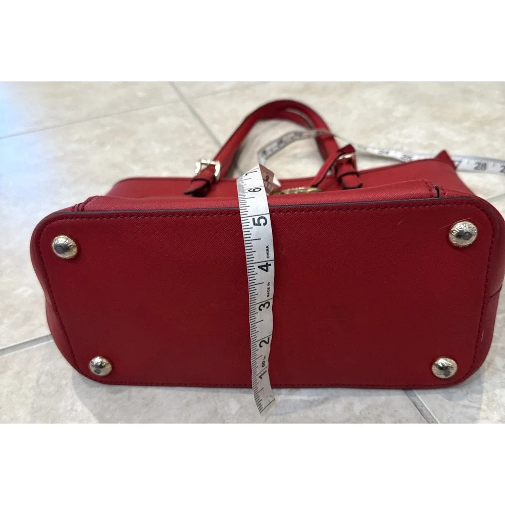 Michael Kors Jet Set Tote Purse RED MK Saffiano Leather Handbag Purse 12x11x5 - Picture 12 of 16